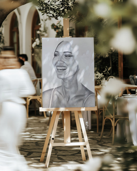 LIVE Wedding + Event Realism Portrait | Graphite + Charcoal